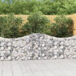 vidaXL Oblúkové gabionové koše 5 ks 200x30x80/100cm pozinkované železo