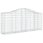 vidaXL Oblúkové gabionové koše 12ks 200x30x80/100cm pozinkované železo – Obrázok 3