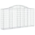 vidaXL Oblúkové gabiónové koše 3ks 200x30x100/120cm pozinkované železo – Obrázok 3