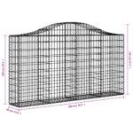 vidaXL Oblúkové gabiónové koše 3ks 200x30x100/120cm pozinkované železo – Obrázok 6