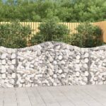 vidaXL Oblúkové gabiónové koše 3ks 200x30x100/120cm pozinkované železo