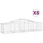 vidaXL Oblúkový gabionový kôš 8 ks 200x50x40/60 cm pozinkované železo – Obrázok 2