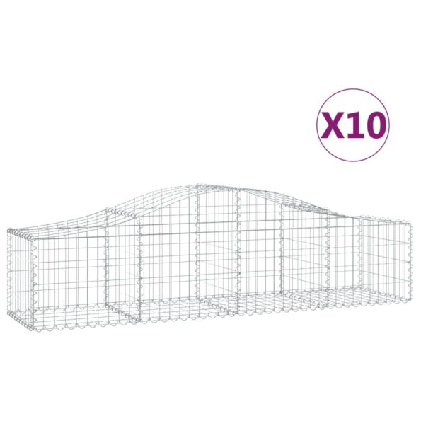 vidaXL Oblúkový gabionový kôš 10 ks 200x50x40/60 cm pozinkované železo – Obrázok 2