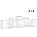 vidaXL Oblúkový gabionový kôš 13 ks 200x50x40/60 cm pozinkované železo – Obrázok 2