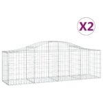 vidaXL Oblúkový gabionový kôš 2 ks 200x50x60/80 cm pozinkované železo – Obrázok 2