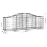 vidaXL Oblúkový gabionový kôš 2 ks 200x50x60/80 cm pozinkované železo – Obrázok 6