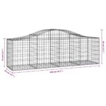 vidaXL Oblúkový gabionový kôš 7 ks 200x50x60/80 cm pozinkované železo – Obrázok 6
