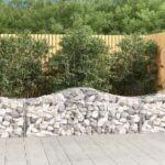 vidaXL Oblúkový gabionový kôš 11 ks 200x50x60/80 cm pozinkované železo