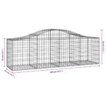 vidaXL Oblúkový gabionový kôš 15 ks 200x50x60/80 cm pozinkované železo – Obrázok 6