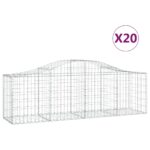 vidaXL Oblúkový gabionový kôš 20 ks 200x50x60/80 cm pozinkované železo – Obrázok 2