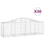 vidaXL Oblúkový gabionový kôš 30 ks 200x50x60/80 cm pozinkované železo – Obrázok 2