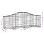 vidaXL Oblúkový gabionový kôš 30 ks 200x50x60/80 cm pozinkované železo – Obrázok 6