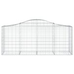 vidaXL Oblúkové gabionové koše 7 ks 200x50x80/100cm pozinkované železo – Obrázok 4