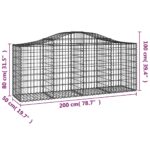 vidaXL Oblúkové gabionové koše 9 ks 200x50x80/100cm pozinkované železo – Obrázok 6