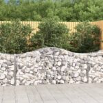 vidaXL Oblúkové gabionové koše 9 ks 200x50x80/100cm pozinkované železo
