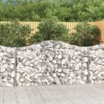 vidaXL Oblúkové gabiónové koše 7ks 200x50x100/120cm pozinkované železo