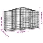 vidaXL Oblúkové gabiónové koše 30 ks 200x50x100/120cm pozinkov. železo – Obrázok 6