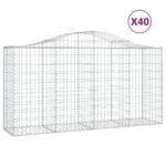 vidaXL Oblúkové gabiónové koše 40 ks 200x50x100/120cm pozinkov. železo – Obrázok 2