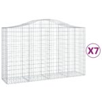 vidaXL Oblúkové gabionové koše 7 ks 200x50x120/140 cm pozink. železo – Obrázok 2
