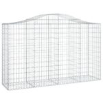 vidaXL Oblúkové gabionové koše 7 ks 200x50x120/140 cm pozink. železo – Obrázok 3