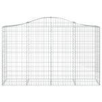 vidaXL Oblúkové gabionové koše 7 ks 200x50x120/140 cm pozink. železo – Obrázok 4