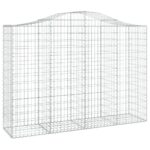 vidaXL Oblúkové gabionové koše 7 ks 200x50x140/160 cm pozink. železo – Obrázok 3