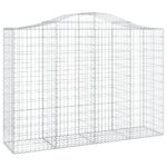 vidaXL Oblúkové gabionové koše 8 ks 200x50x140/160 cm pozink. železo – Obrázok 3