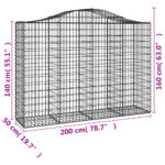 vidaXL Oblúkové gabionové koše 8 ks 200x50x140/160 cm pozink. železo – Obrázok 6