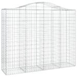 vidaXL Oblúkové gabiónové koše 3ks 200x50x160/180cm pozinkované železo – Obrázok 3
