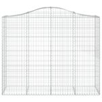 vidaXL Oblúkové gabiónové koše 3ks 200x50x160/180cm pozinkované železo – Obrázok 4