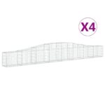vidaXL Oblúkový gabionový kôš 4 ks 400x30x40/60 cm pozinkované železo – Obrázok 2