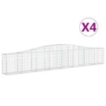 vidaXL Oblúkový gabionový kôš 4 ks 400x30x60/80 cm pozinkované železo – Obrázok 2