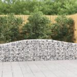 vidaXL Oblúkový gabionový kôš 4 ks 400x30x60/80 cm pozinkované železo
