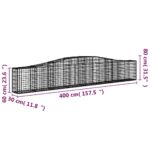vidaXL Oblúkový gabionový kôš 6 ks 400x30x60/80 cm pozinkované železo – Obrázok 6