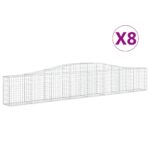 vidaXL Oblúkový gabionový kôš 8 ks 400x30x60/80 cm pozinkované železo – Obrázok 2