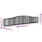 vidaXL Oblúkový gabionový kôš 8 ks 400x30x60/80 cm pozinkované železo – Obrázok 6