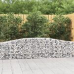 vidaXL Oblúkový gabionový kôš 8 ks 400x30x60/80 cm pozinkované železo