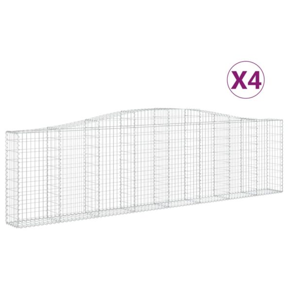 vidaXL Oblúkové gabiónové koše 4ks 400x30x100/120cm pozinkované železo – Obrázok 2