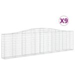 vidaXL Oblúkové gabiónové koše 9ks 400x30x100/120cm pozinkované železo – Obrázok 2