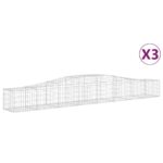 vidaXL Oblúkový gabionový kôš 3 ks 400x50x40/60 cm pozinkované železo – Obrázok 2