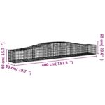 vidaXL Oblúkový gabionový kôš 3 ks 400x50x40/60 cm pozinkované železo – Obrázok 6