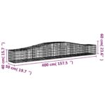 vidaXL Oblúkový gabionový kôš 7 ks 400x50x40/60 cm pozinkované železo – Obrázok 6