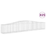 vidaXL Oblúkový gabionový kôš 25 ks 400x50x60/80 cm pozinkované železo – Obrázok 2
