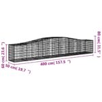 vidaXL Oblúkový gabionový kôš 25 ks 400x50x60/80 cm pozinkované železo – Obrázok 6