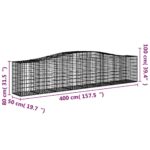 vidaXL Oblúkové gabionové koše 6 ks 400x50x80/100cm pozinkované železo – Obrázok 6