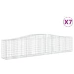 vidaXL Oblúkové gabionové koše 7 ks 400x50x80/100cm pozinkované železo – Obrázok 2
