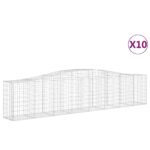 vidaXL Oblúkové gabionové koše 10 ks 400x50x80/100 cm pozinkov. železo – Obrázok 2