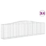 vidaXL Oblúkové gabiónové koše 4ks 400x50x100/120cm pozinkované železo – Obrázok 2