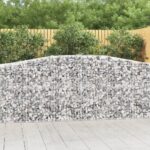 vidaXL Oblúkové gabiónové koše 4ks 400x50x100/120cm pozinkované železo