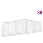 vidaXL Oblúkové gabiónové koše 6ks 400x50x100/120cm pozinkované železo – Obrázok 2